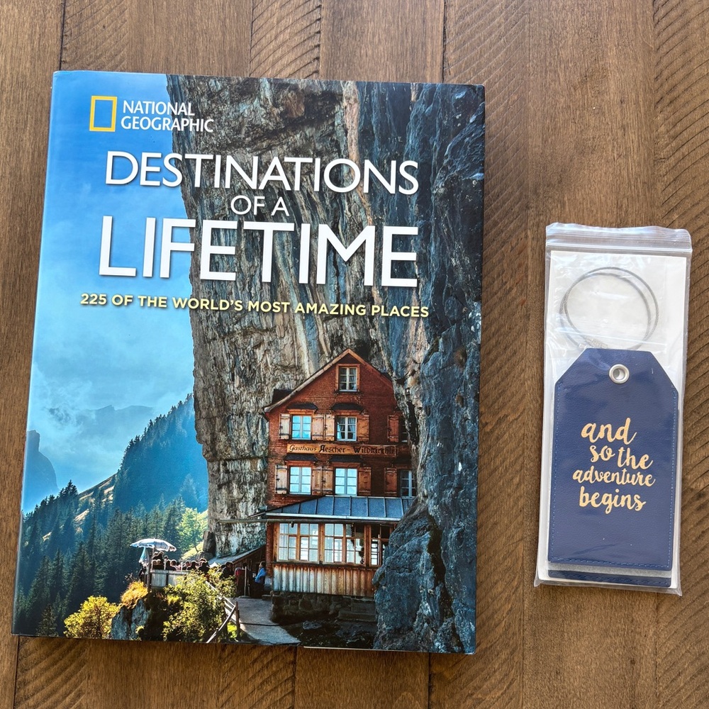 National Geographic Destinations of a Lifetime Book and 2 Luggage Tags NEW